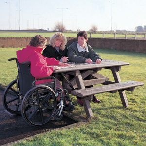 שולחן פיקניק עם גישה לכיסא גלגלים